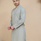 Embroidered Cotton Kurtas for Men ( KO 5244 Grey )