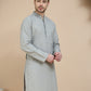 Embroidered Cotton Kurtas for Men ( KO 5244 Grey )