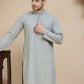 Embroidered Cotton Kurtas for Men ( KO 5244 Grey )