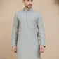 Embroidered Cotton Kurtas for Men ( KO 5244 Grey )