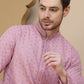 Embroidered Cotton Kurtas for Men ( KO 5244 Magenta )