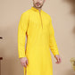 Embroidered Cotton Kurtas for Men ( KO 5244 Yellow )