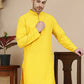 Embroidered Cotton Kurtas for Men ( KO 5244 Yellow )