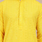 Embroidered Cotton Kurtas for Men ( KO 5244 Yellow )