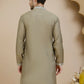 Embroidered Silk Blend Kurtas for Men ( KO 5245 Beige ) [FF] [I-1-4]