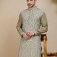 Embroidered Silk Blend Kurtas for Men ( KO 5245 Beige ) [FF] [I-1-4]