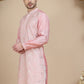 Embroidered Silk Blend Kurtas for Men ( KO 5245 Pink )