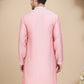 Embroidered Silk Blend Kurtas for Men ( KO 5245 Pink )