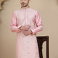 Embroidered Silk Blend Kurtas for Men ( KO 5245 Pink )