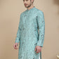 Embroidered Silk Blend Kurtas for Men ( KO 5246 Blue )
