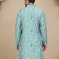 Embroidered Silk Blend Kurtas for Men ( KO 5246 Blue )