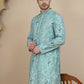 Embroidered Silk Blend Kurtas for Men ( KO 5246 Blue )