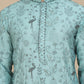 Embroidered Silk Blend Kurtas for Men ( KO 5246 Blue )
