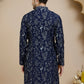 Embroidered Silk Blend Kurtas for Men ( KO 5246 Navy )