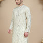 Embroidered Silk Blend Kurtas for Men ( KO 5246 White )