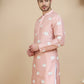 Elephant Embroidered Silk Blend Kurtas for Men ( KO 5247 Peach )