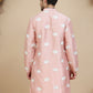Elephant Embroidered Silk Blend Kurtas for Men ( KO 5247 Peach )