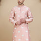 Elephant Embroidered Silk Blend Kurtas for Men ( KO 5247 Peach )