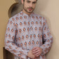 Printed Silk Blend Straight Kurtas for Men ( KO 5251 Grey )