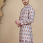Printed Silk Blend Straight Kurtas for Men ( KO 5251 Grey )