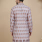 Printed Silk Blend Straight Kurtas for Men ( KO 5251 Grey )