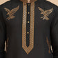 Silk Blend Kurtas with Golden Eagle Embroidery ( KO 5256 Black )