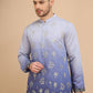 Woven Design Short Kurta for Men ( KO 5257 Blue )