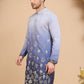 Woven Design Short Kurta for Men ( KO 5257 Blue )