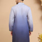 Woven Design Short Kurta for Men ( KO 5257 Blue )
