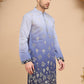 Woven Design Short Kurta for Men ( KO 5257 Blue )