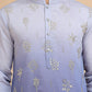 Woven Design Short Kurta for Men ( KO 5257 Blue )