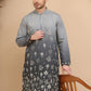 Woven Design Short Kurta for Men ( KO 5257 Grey )