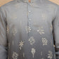 Woven Design Short Kurta for Men ( KO 5257 Grey )