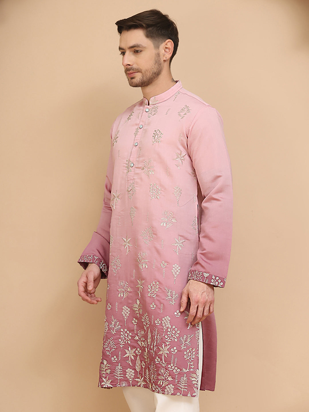 Ombre & Embroidered Kurtas ( KO 5257 Pink )