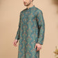 Woven Design Short Kurta for Men ( KO 5259 Green )