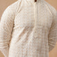Men’s Ethnic Cotton Embroidered Kurta ( KO 5260 Cream )