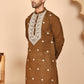Embroidered Silk Blend Kurtas for Men ( KO 5263 Mehndi ) [FF] [I-1-4]