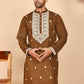 Embroidered Silk Blend Kurtas for Men ( KO 5263 Mehndi ) [FF] [I-1-4]