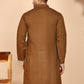 Embroidered Silk Blend Kurtas for Men ( KO 5263 Mehndi ) [FF] [I-1-4]