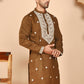 Embroidered Silk Blend Kurtas for Men ( KO 5263 Mehndi ) [FF] [I-1-4]