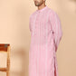 Embroidered Cotton Kurtas (KO 5264 Pink ) [FF] [O-10]