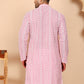 Embroidered Cotton Kurtas (KO 5264 Pink ) [FF] [O-10]