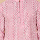 Embroidered Cotton Kurtas (KO 5264 Pink ) [FF] [O-10]