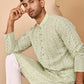 Embroidered Cotton Kurtas ( KO 5264 Pista ) [FF] [O-10]