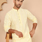 Embroidered Cotton Kurtas (KO 5264 Yellow ) [FF] [O-10]