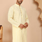 Embroidered Cotton Kurtas (KO 5264 Yellow ) [FF] [O-10]