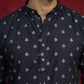 Men Cotton Blend Animal Printed Kurta