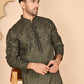 Men's Olive Embroidered Kurtas ( KO 5267 Olive ) [FF] [A-1-4]