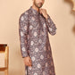 Peach Jacquard Silk Kurtas for Men ( KO 5268 Peach ) [FF] [I-1-4]