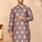 Peach Jacquard Silk Kurtas for Men ( KO 5268 Peach ) [FF] [I-1-4]